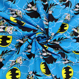 FS636_3 Batman Rope | Fabric | Batman, Blue, Brand, Branded, Children, comic, comics, Cotton, Cotton SALE, dc, drape, Fabric, fashion fabric, hero, Kids, Light blue, logo, making | Fabric Styles