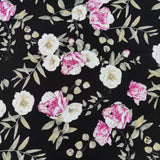 FS740_1 Black Floral | Fabric | Black, Colourful, Cotton Slub, drape, Fabric, fashion fabric, Floral, Flower, making, Sale, sewing, Skirt | Fabric Styles