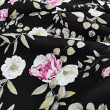 FS740_1 Black Floral | Fabric | Black, Colourful, Cotton Slub, drape, Fabric, fashion fabric, Floral, Flower, making, Sale, sewing, Skirt | Fabric Styles
