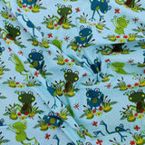 FS741_1 Frogs Blue | Fabric | Animal, Children, Colourful, Cotton, drape, Fabric, fashion fabric, Green, Kids, Limited, making, Multicolour, Sale, sewing, Skirt, White | Fabric Styles