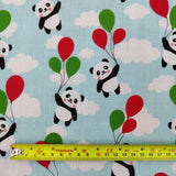 FS737 Panda Balloons | Fabric | Animal, Balloon, Balloons, BEAR, Bears, Children, Cloud, Clouds, Colourful, drape, Fabric, fashion fabric, Green, Kids, making, Multicolour, Panda, Pandas, Poly, Poly Cotton, sale, sewing, Skirt, White | Fabric Styles