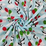 FS737 Panda Balloons | Fabric | Animal, Balloon, Balloons, BEAR, Bears, Children, Cloud, Clouds, Colourful, drape, Fabric, fashion fabric, Green, Kids, making, Multicolour, Panda, Pandas, Poly, Poly Cotton, sale, sewing, Skirt, White | Fabric Styles
