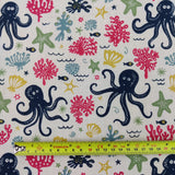 FS801 Octopus | Fabric | Animal, Children, Colourful, drape, Fabric, fashion fabric, Kids, making, Multicolour, Navy, Octopus, Poly, Poly Cotton, sale, sewing, Skirt, White | Fabric Styles