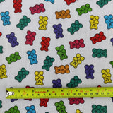 FS735 Colourful bears | Fabric | Animal, BEAR, Bears, Children, Colourful, drape, Fabric, fashion fabric, Gingerbread, Gingerbread man, Green, Kids, making, Multicolour, Poly, Poly Cotton, sale, sewing, Skirt, White | Fabric Styles