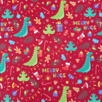FS787 Red Dinosaur Christmas Scuba Fabric | Fabric | bauble, Baubles, Christmas, Christmas Tree, Fabric, fashion fabric, Scuba, sewing, xmas | Fabric Styles