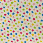 FS743_1 Multicolour Stars Fleece Fabric White | Fabric | Blue, Children, Colourful, drape, Fabric, fashion fabric, Fleece, Green, Kids, making, Poly Fleece, sale, sewing, Skirt | Fabric Styles