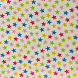 FS743_1 Multicolour Stars Fleece Fabric White | Fabric | Blue, Children, Colourful, drape, Fabric, fashion fabric, Fleece, Green, Kids, making, Poly Fleece, sale, sewing, Skirt | Fabric Styles