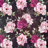 FS799 Rosey Floral | Fabric | fabric, Floral, jersey, Purple, scuba, stretch | Fabric Styles