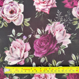 FS799 Rosey Floral | Fabric | fabric, Floral, jersey, Purple, scuba, stretch | Fabric Styles