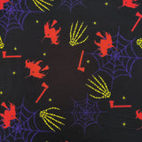 FS327 Halloween Witch Spun Polyester Jersey Knit Stretch Fabric Black | Fabric | Black, Fabric, Halloween, Polyester, Purple, Sale, spun polyester, Spun Polyester Elastane, Square, stretch, Stretchy | Fabric Styles