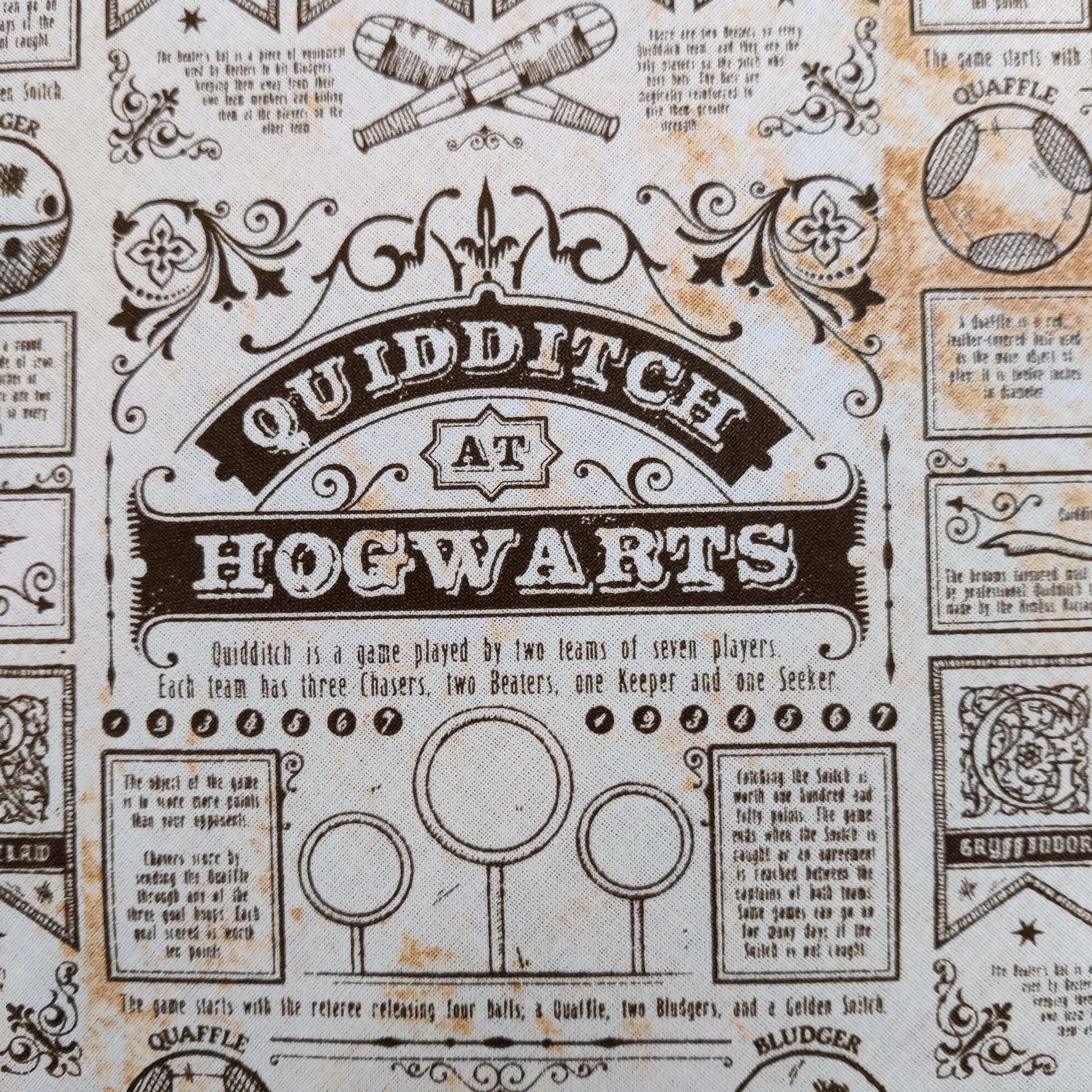 FS635_14 Harry Potter Quidditch Rules | Fabric | Children, Cotton, FS635, Harry Potter, Quidditch | Fabric Styles