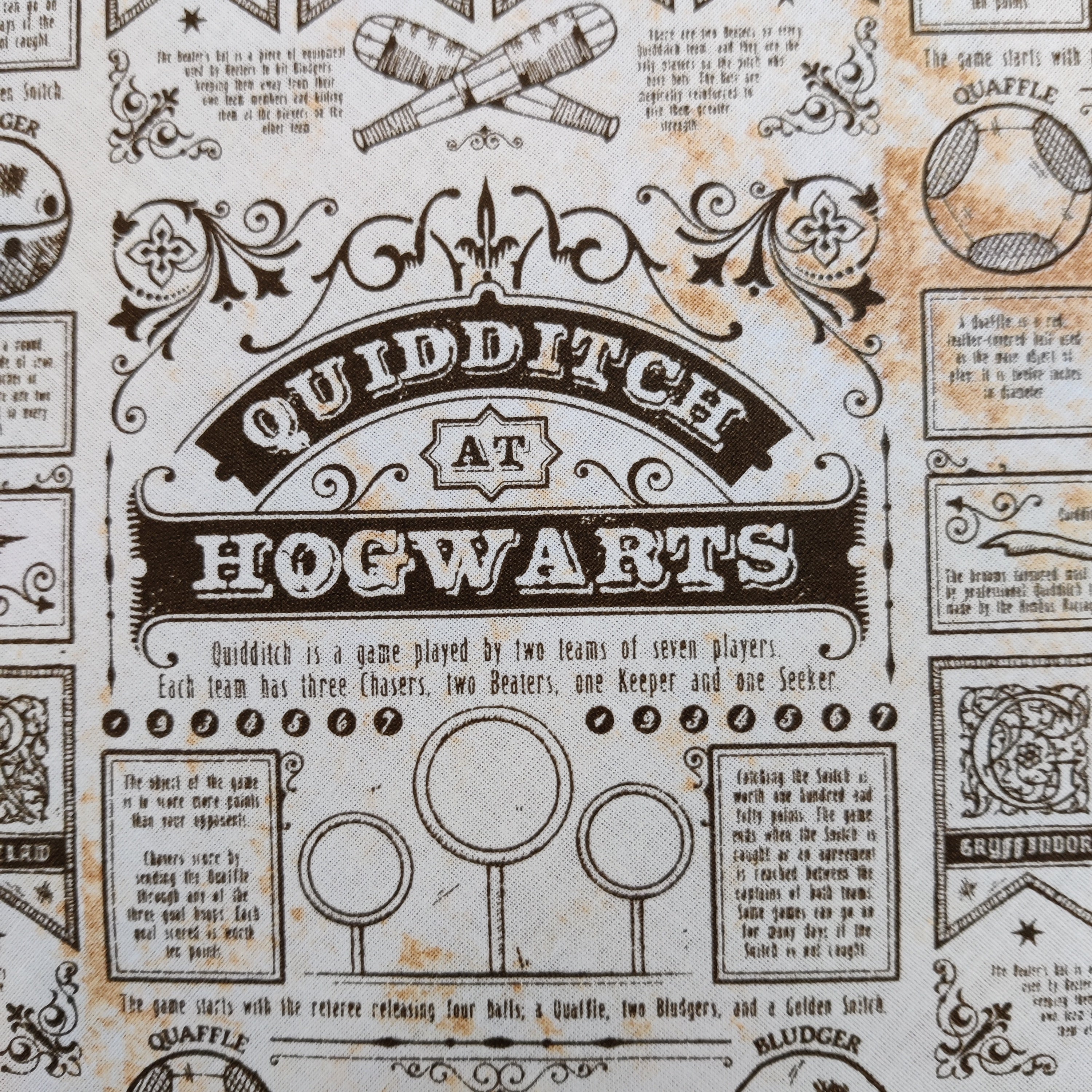 FS635_14 Harry Potter Quidditch Rules | Fabric | Children, Cotton, FS635, Harry Potter, Quidditch | Fabric Styles
