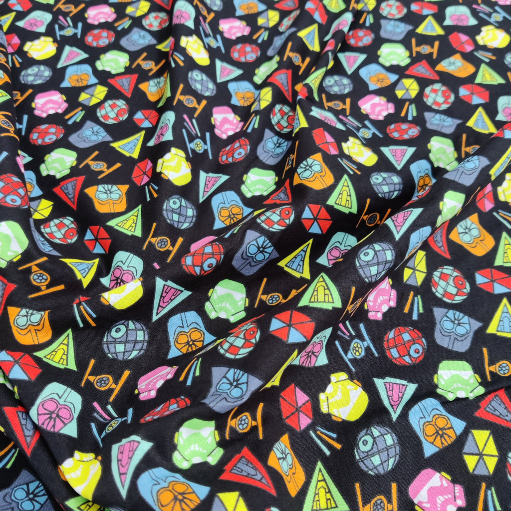 FS598_2 Star Wars Icons Cotton | Fabric | Brand, Branded, Children, comic, Cotton, Darth, Darth Vader, Fabric, fashion fabric, Flash, Iron Man, Kids, logo, making, man, Navy, Star, Star Wars, Vader, War, Wars | Fabric Styles