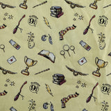 FS635_12 Harry Potter Yellow Soft Wash Magic | Fabric | Broom, Children, Cotton, Fabric, FS635, Harry Potter, Yellow | Fabric Styles