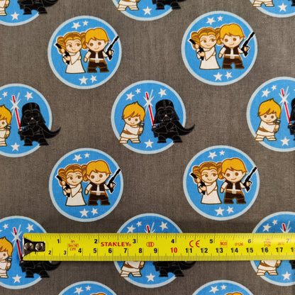 FS598_5 Star Wars Kawaii Duo Token Cotton | Fabric | Brand, Branded, Children, comic, Cotton, Darth, Darth Vader, Fabric, fashion fabric, Flash, Iron Man, Kids, logo, making, man, Navy, Star, Star Wars, Vader, War, Wars | Fabric Styles