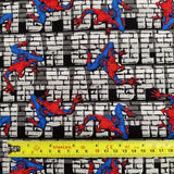 FS756_3 Spider-Man Wall Crawler Cotton | Fabric | Black, Black Widow, Blue, Brand, Branded, Children, comic, comics, Cotton, Cotton SALE, Fabric, fashion fabric, Flash, hero, Kids, Light blue, logo, making, man, Marvel Comics, Spider, Spider Man, Spiderman, super, superhero | Fabric Styles