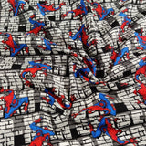 FS756_3 Spider-Man Wall Crawler Cotton | Fabric | Black, Black Widow, Blue, Brand, Branded, Children, comic, comics, Cotton, Cotton SALE, Fabric, fashion fabric, Flash, hero, Kids, Light blue, logo, making, man, Marvel Comics, Spider, Spider Man, Spiderman, super, superhero | Fabric Styles