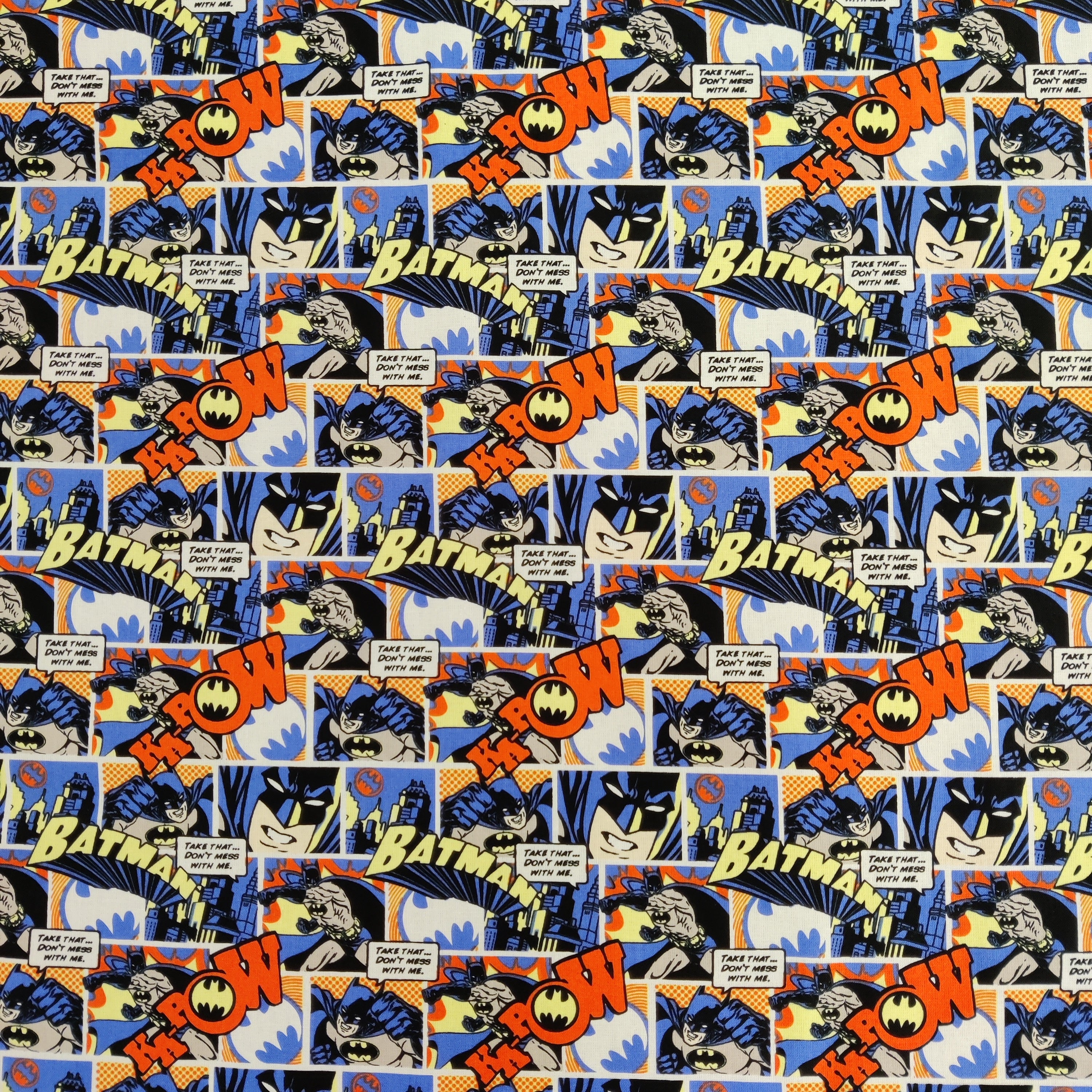 FS636_5 Batman Pop Comics Cotton | Fabric | Batman, Blue, Brand, Branded, Children, comic, comics, Cotton, Cotton SALE, dc, drape, Fabric, fashion fabric, hero, Kids, Light blue, logo, making, superhero | Fabric Styles