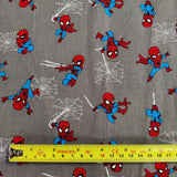 FS756_2 Spider-Man Mini Grey Cotton | Fabric | Black, Black Widow, Blue, Brand, Branded, Children, comic, comics, Cotton, Cotton SALE, Fabric, fashion fabric, Flash, hero, Kids, Light blue, logo, making, man, Marvel Comics, Spider, Spider Man, Spiderman, super, superhero | Fabric Styles