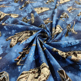 FS598_3 Star Wars Rebel Ships Blue Cotton | Fabric | Brand, Branded, Children, comic, Cotton, Darth, Darth Vader, Fabric, fashion fabric, Flash, Iron Man, Kids, logo, making, man, Navy, Star, Star Wars, Vader, War, Wars | Fabric Styles