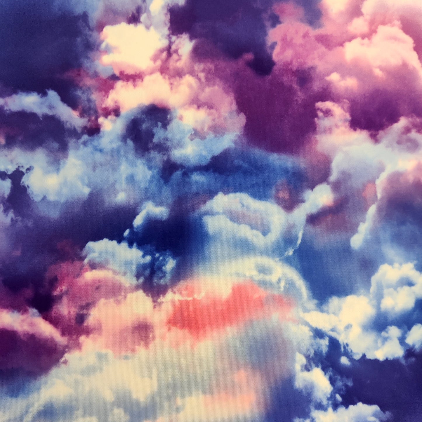 FS113 Clouds Tie Dye Scuba Velvet & Spandex Stretch Knit Fabric Blue Purple Pink Black