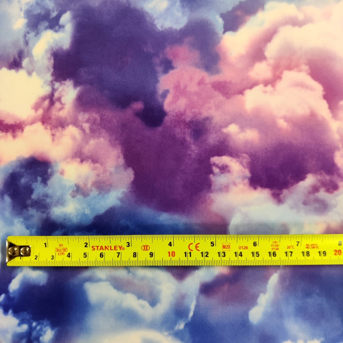 FS113 Clouds Tie Dye Scuba Velvet & Spandex Stretch Knit Fabric Blue Purple Pink Black