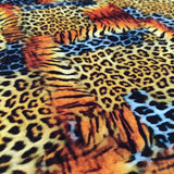 FS844 Animal Tiger Leopard Patch Velvet Stretch Knit Fabric Orange | Fabric | Animal, fabric, Gold, Leopard, Material, Orange, Tiger, Velour, Velvet, Zebra | Fabric Styles