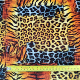 FS844 Animal Tiger Leopard Patch Velvet Stretch Knit Fabric Orange | Fabric | Animal, fabric, Gold, Leopard, Material, Orange, Tiger, Velour, Velvet, Zebra | Fabric Styles