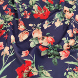FS1045 Navy Floral Stretch Knit Fabric Navy | Fabric | Fabric, fashion fabric, Floral, making, Navy, Sale, Scuba, sewing, stretch, Stretchy | Fabric Styles