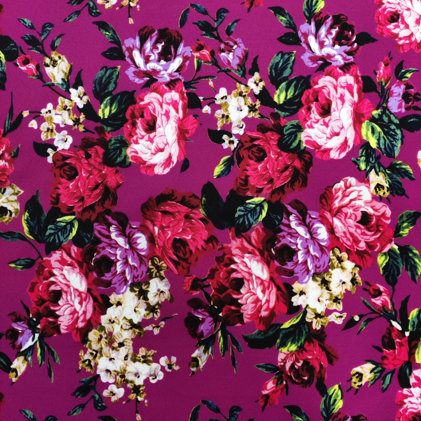 FS821 Floral | Fabric | Black, drape, Fabric, fashion fabric, Floral, jersey, making, Orange, Purple, Scuba, sewing, stretch, Stretchy | Fabric Styles