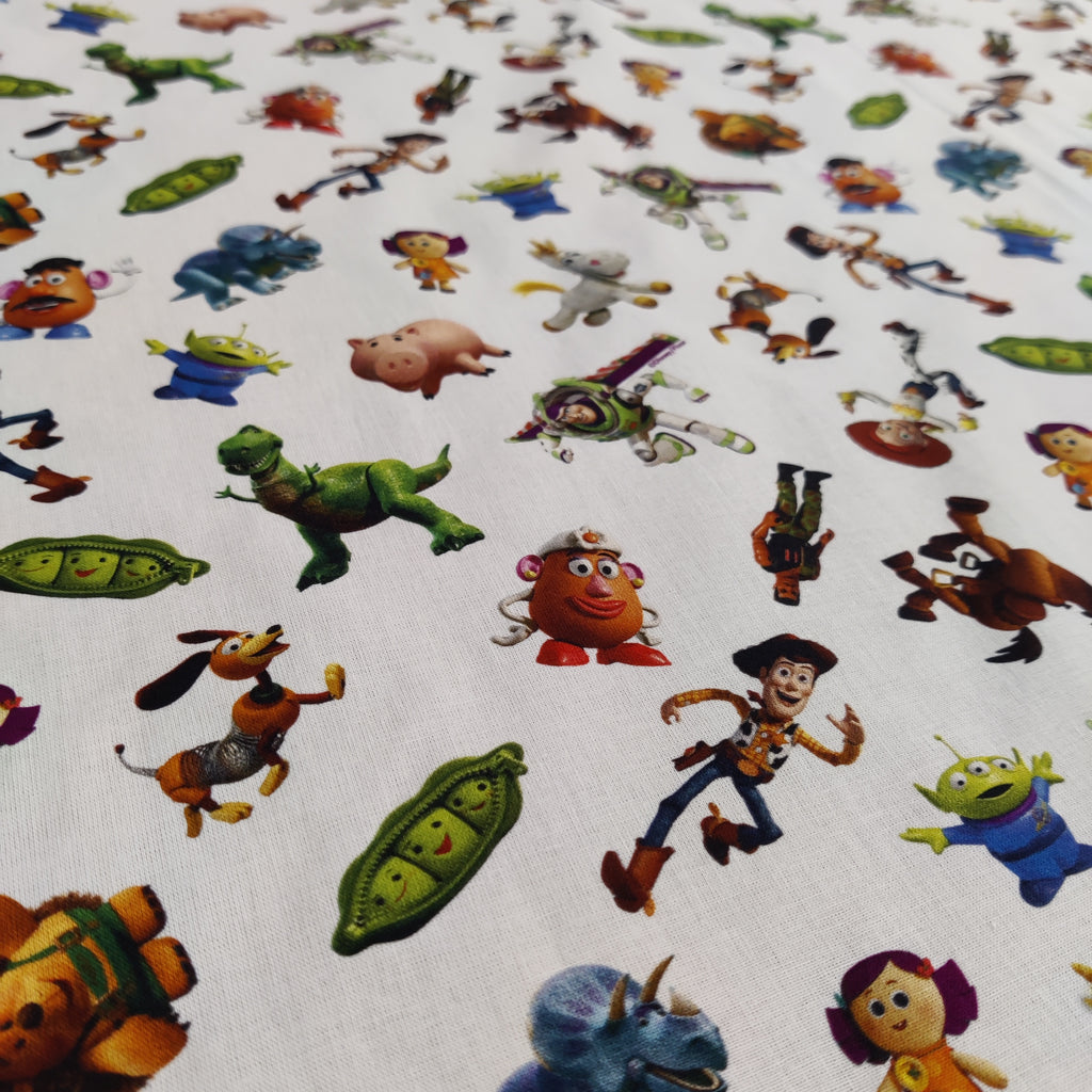 FS764_2 Disney Toy Story | Fabric | blue, Brand, Branded, Buzz, Buzz lighter, Children, Cotton, Disney, drape, elsa, Fabric, fashion fabric, Kids, Light blue, making, sewing, Skirt, snowman, Toy Story, Woody | Fabric Styles