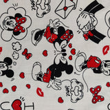 FS760_3 Disney Love Letters | Fabric | blue, Brand, Branded, Children, Cotton, Denim, Disney, drape, Fabric, fashion fabric, Kids, Letters, Light blue, Love, making, Mermaid, Mickey, Mickey mouse, Minnie, Minnie Mouse, Mouse, Pink, sewing, Skirt, Stripe | Fabric Styles