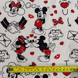 FS760_3 Disney Love Letters | Fabric | blue, Brand, Branded, Children, Cotton, Denim, Disney, drape, Fabric, fashion fabric, Kids, Letters, Light blue, Love, making, Mermaid, Mickey, Mickey mouse, Minnie, Minnie Mouse, Mouse, Pink, sewing, Skirt, Stripe | Fabric Styles