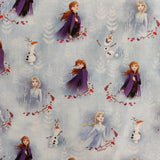 FS763_1 Disney Frozen Anna, Elsa & Olaf | Fabric | blue, Brand, Branded, Children, Cotton, Disney, drape, elsa, Fabric, fashion fabric, frozen, Frozen 2, Kids, Light blue, making, olaf, Pink, sewing, Skirt, Snow, Snowflakes, snowman, XMAS | Fabric Styles