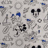 FS766_1 Disney Mickey & Donald | Fabric | blue, Brand, Branded, Children, Cotton, Denim, Disney, Donald, drape, Fabric, fashion fabric, Kids, Light blue, making, Mermaid, Mickey, Minnie, Mouse, Pink, sewing, Skirt | Fabric Styles