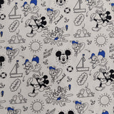 FS766_1 Disney Mickey & Donald | Fabric | blue, Brand, Branded, Children, Cotton, Denim, Disney, Donald, drape, Fabric, fashion fabric, Kids, Light blue, making, Mermaid, Mickey, Minnie, Mouse, Pink, sewing, Skirt | Fabric Styles