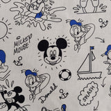 FS766_1 Disney Mickey & Donald | Fabric | blue, Brand, Branded, Children, Cotton, Denim, Disney, Donald, drape, Fabric, fashion fabric, Kids, Light blue, making, Mermaid, Mickey, Minnie, Mouse, Pink, sewing, Skirt | Fabric Styles