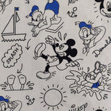 FS766_1 Disney Mickey & Donald | Fabric | blue, Brand, Branded, Children, Cotton, Denim, Disney, Donald, drape, Fabric, fashion fabric, Kids, Light blue, making, Mermaid, Mickey, Minnie, Mouse, Pink, sewing, Skirt | Fabric Styles