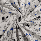 FS766_1 Disney Mickey & Donald | Fabric | blue, Brand, Branded, Children, Cotton, Denim, Disney, Donald, drape, Fabric, fashion fabric, Kids, Light blue, making, Mermaid, Mickey, Minnie, Mouse, Pink, sewing, Skirt | Fabric Styles