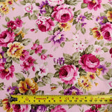 FS811_2 Roses cotton Fabric Pink | Fabric | Button, Buttons, Cotton, drape, Fabric, fashion fabric, Floral, Flower, Kids, making, Rose, Roses, Sale, sewing, Skirt | Fabric Styles
