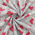 FS733 Christmas Stocking Poly Cotton Fabric Silver | Fabric | Christmas, Christmas polycotton, drape, Fabric, fashion fabric, making, Poly, Poly Cotton, polycotton, Sale, sewing, Skirt, snowflake, snowflakes, stocking, Xmas | Fabric Styles