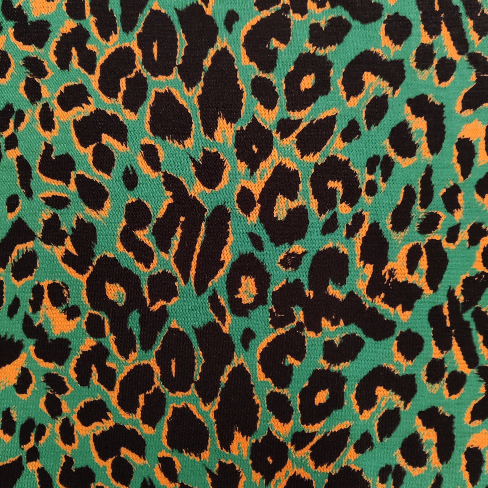 FS872_1 Green & Grey Leopard | Fabric | Animal, Animals, drape, Fabric, fashion fabric, Green, Grey, Leopard, Leopards, Sale, sewing, spun poly, Spun Polyester, Spun Polyester Elastane, Stretchy | Fabric Styles