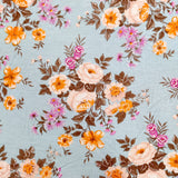 FS670 Blue Floral | Fabric | drape, Fabric, fashion fabric, Floral, jersey, limited, making, SALE, sewing, spun polyester, Spun Polyester Elastane, stretch, Stretchy, Tropical | Fabric Styles
