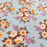 FS670 Blue Floral | Fabric | drape, Fabric, fashion fabric, Floral, jersey, limited, making, SALE, sewing, spun polyester, Spun Polyester Elastane, stretch, Stretchy, Tropical | Fabric Styles