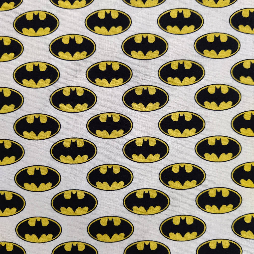 FS636_7 Batman Classic Badge Cotton | Fabric | Batman, Blue, Brand, Branded, Children, comic, comics, Cotton, Cotton SALE, dc, drape, Fabric, fashion fabric, hero, Kids, Light blue, logo, making, Pencil, superhero | Fabric Styles