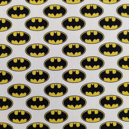 FS636_7 Batman Classic Badge Cotton | Fabric | Batman, Blue, Brand, Branded, Children, comic, comics, Cotton, Cotton SALE, dc, drape, Fabric, fashion fabric, hero, Kids, Light blue, logo, making, Pencil, superhero | Fabric Styles