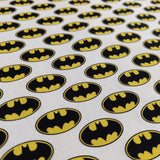FS636_7 Batman Classic Badge Cotton | Fabric | Batman, Blue, Brand, Branded, Children, comic, comics, Cotton, Cotton SALE, dc, drape, Fabric, fashion fabric, hero, Kids, Light blue, logo, making, Pencil, superhero | Fabric Styles