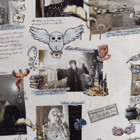 FS635_17 Harry Potter Notebook Cotton | Fabric | Characters, Cotton, Fabric, FS635, Harry Potter, Movie | Fabric Styles