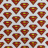 FS639_2 Superman Classic Badge | Fabric | Blue, Brand, Branded, Children, comic, comics, Cotton, Cotton SALE, dc, drape, Fabric, fashion fabric, hero, Kids, Light blue, logo, making, man, Navy, super, superhero, Superman, White | Fabric Styles