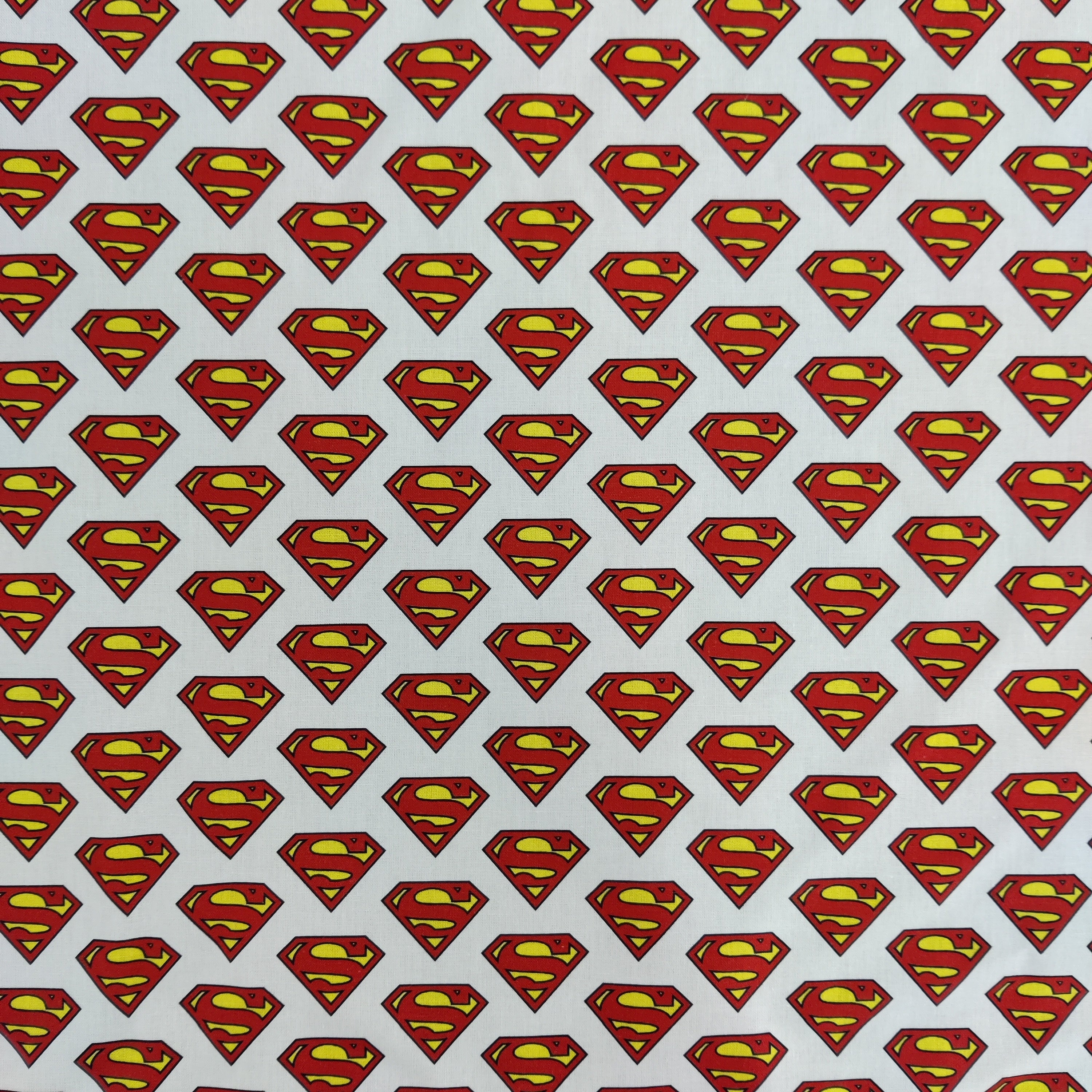 FS639_2 Superman Classic Badge | Fabric | Blue, Brand, Branded, Children, comic, comics, Cotton, Cotton SALE, dc, drape, Fabric, fashion fabric, hero, Kids, Light blue, logo, making, man, Navy, super, superhero, Superman, White | Fabric Styles